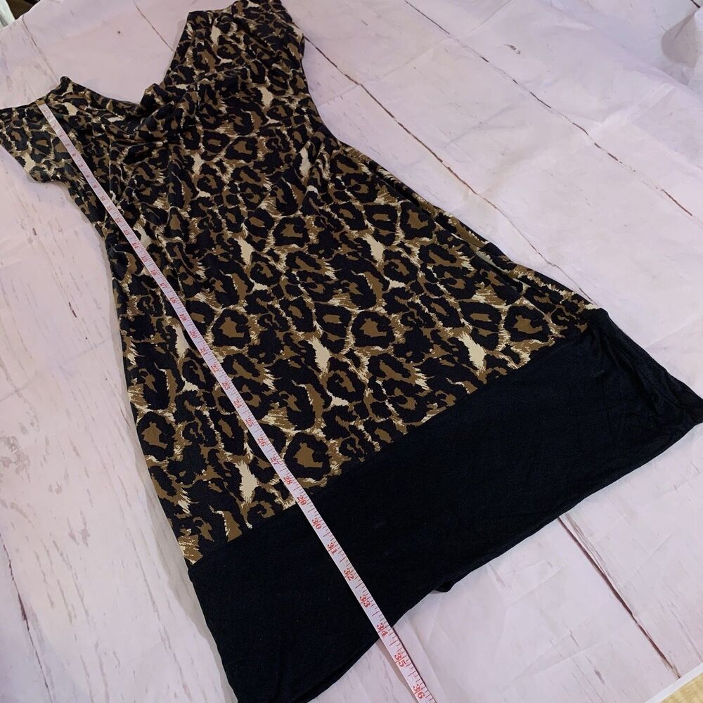 Diane Von Furstenberg DVF DRESS 100% Silk Leopard Animal Print Bodycon 8 Medium - Picture 9 of 16